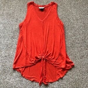 Orange Tie Front Tank Universal Thread Size XS